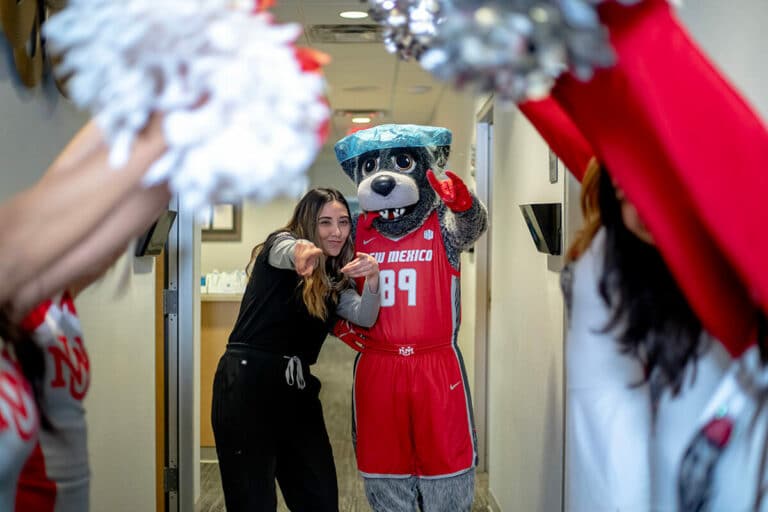 Staff with LOBO Louie mascot